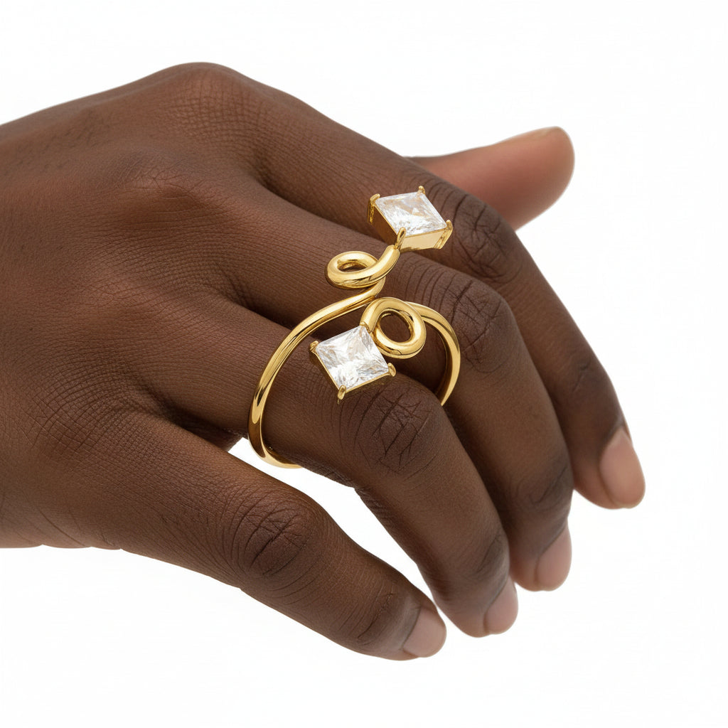 Bague Serpent Zircon – Doré