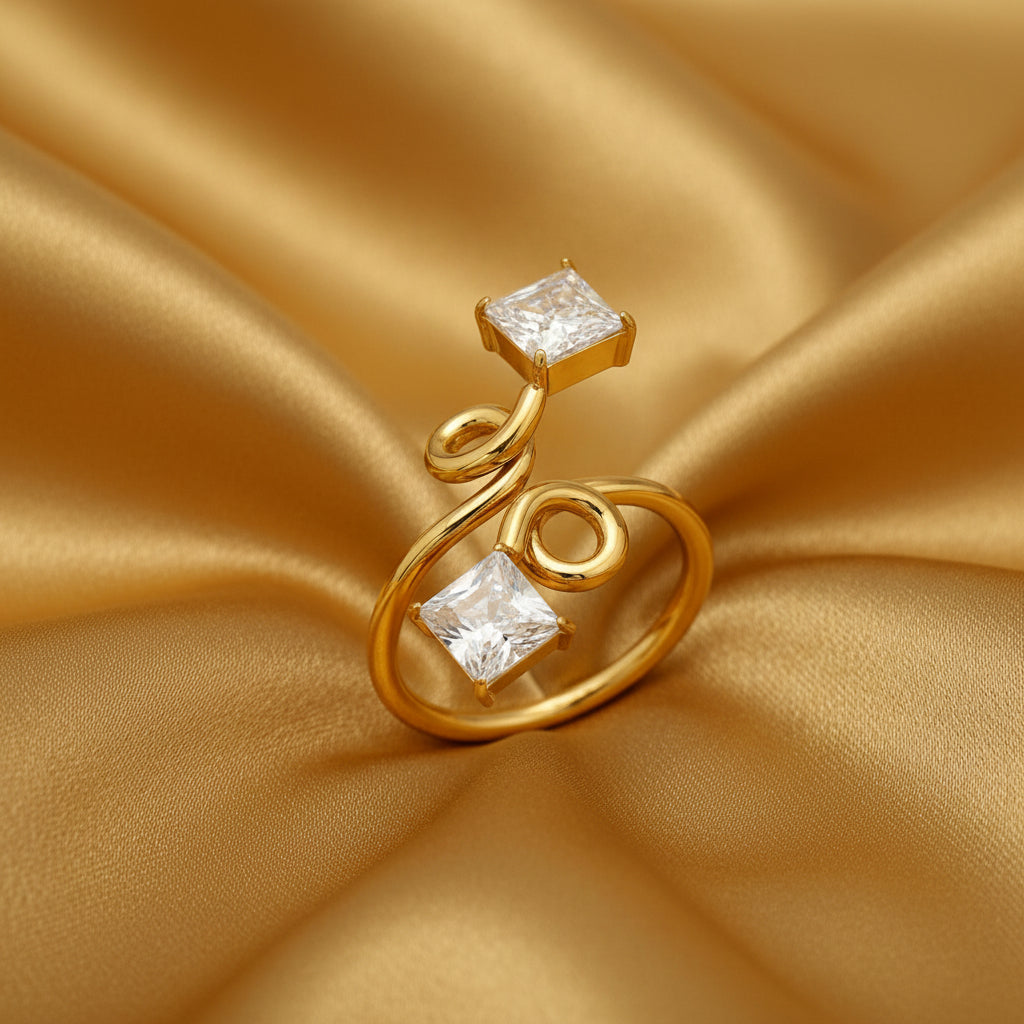Bague Serpent Zircon – Doré