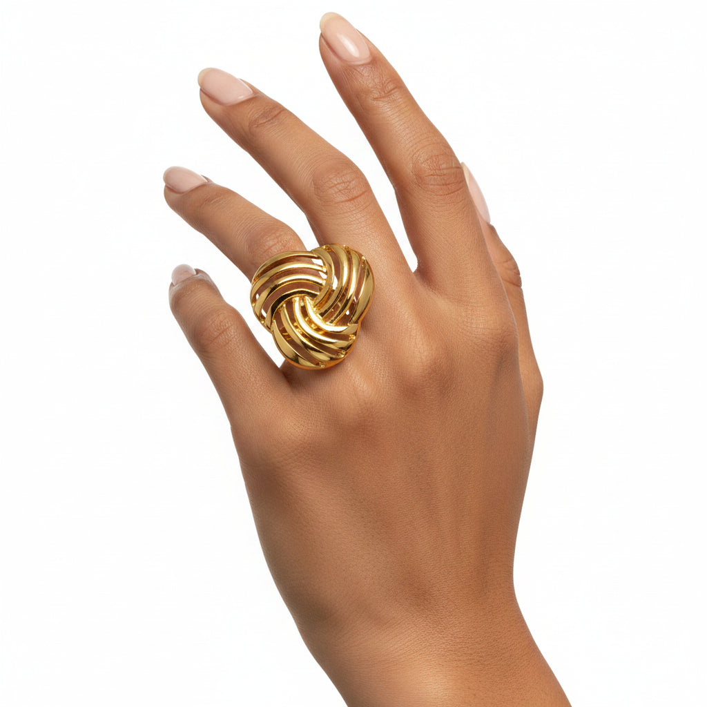 Bague Nœud Tressé – Doré
