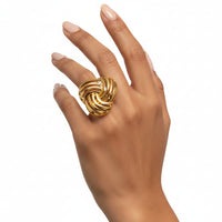 Bague Nœud Tressé – Doré