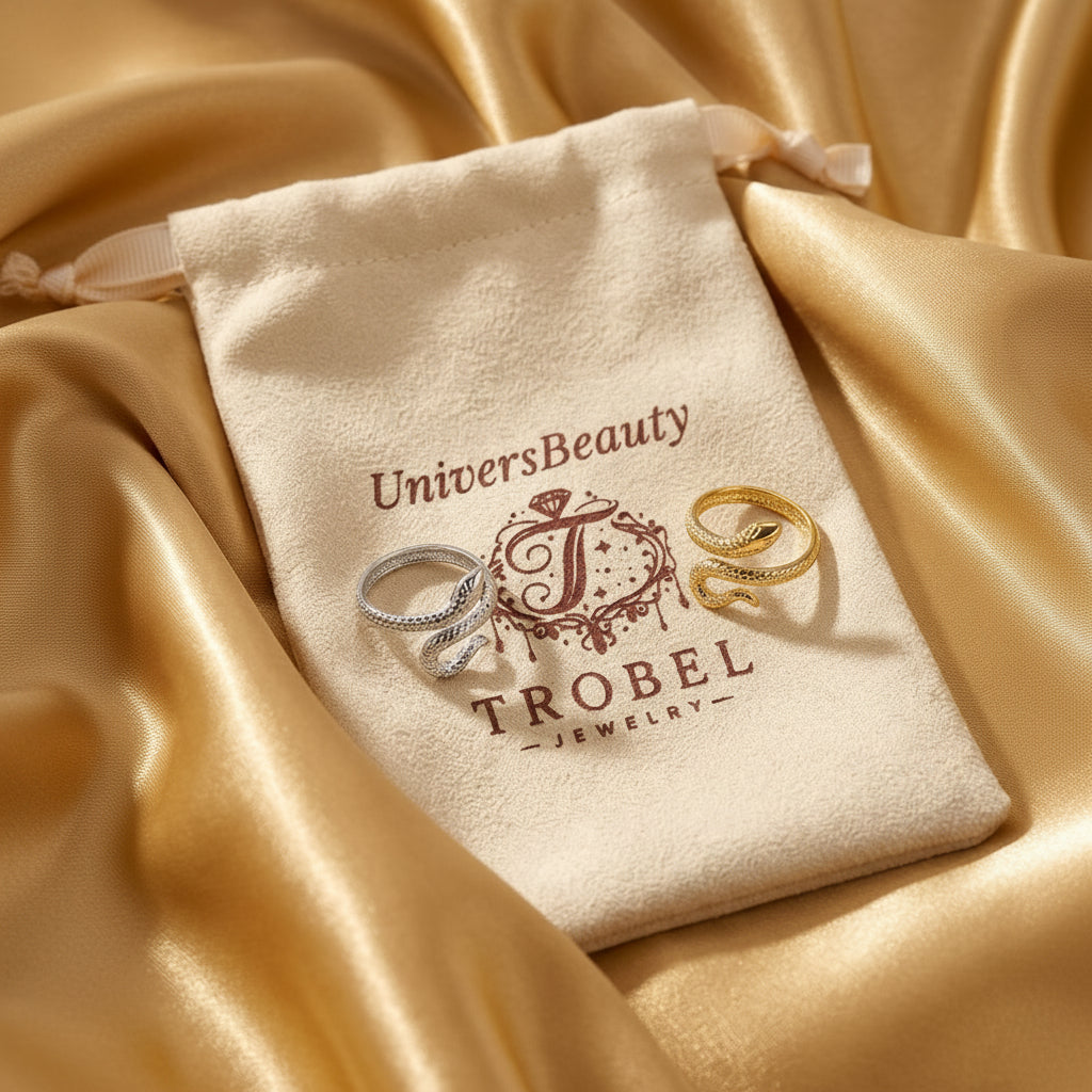 Bagues serpent texturées dorée et argentée, acier inoxydable – UniversBeauty