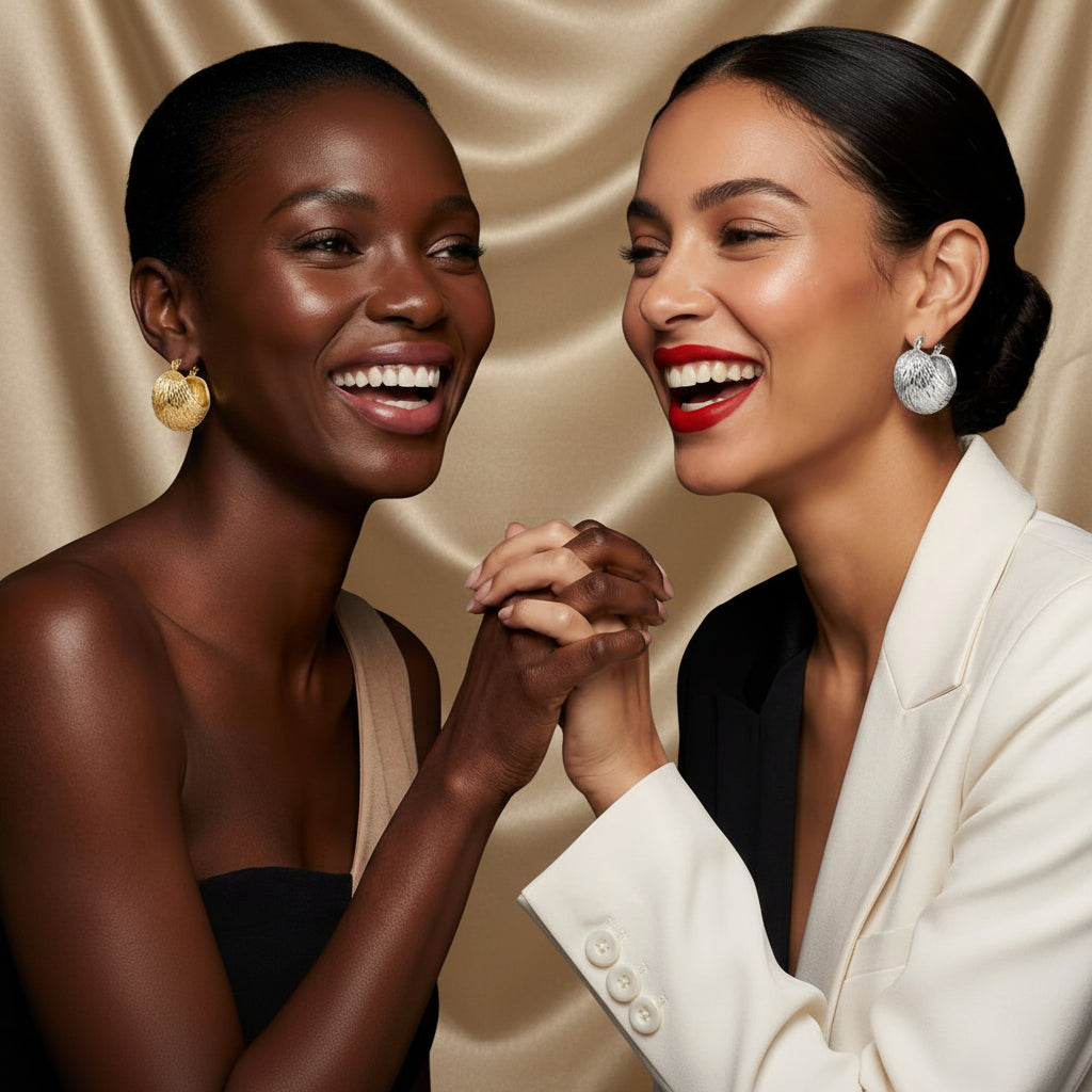 Boucles d'oreilles créoles épaisses texturées, acier inoxydable sans nickel – UniversBeauty