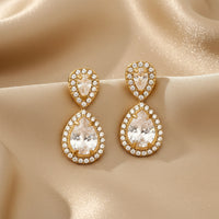 Ohrringe Zirkonia Tropfen – Gold