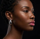 Boucles d'oreilles gouttes bombées argentées, gros plan, acier inoxydable 316L – UniversBeauty