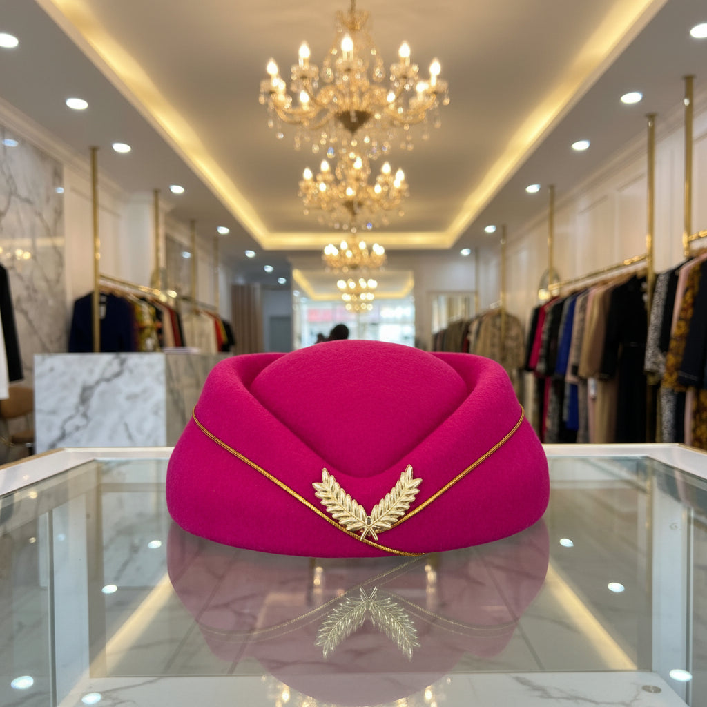 Chapeau Toque Élégance – Broche Laurier Doré