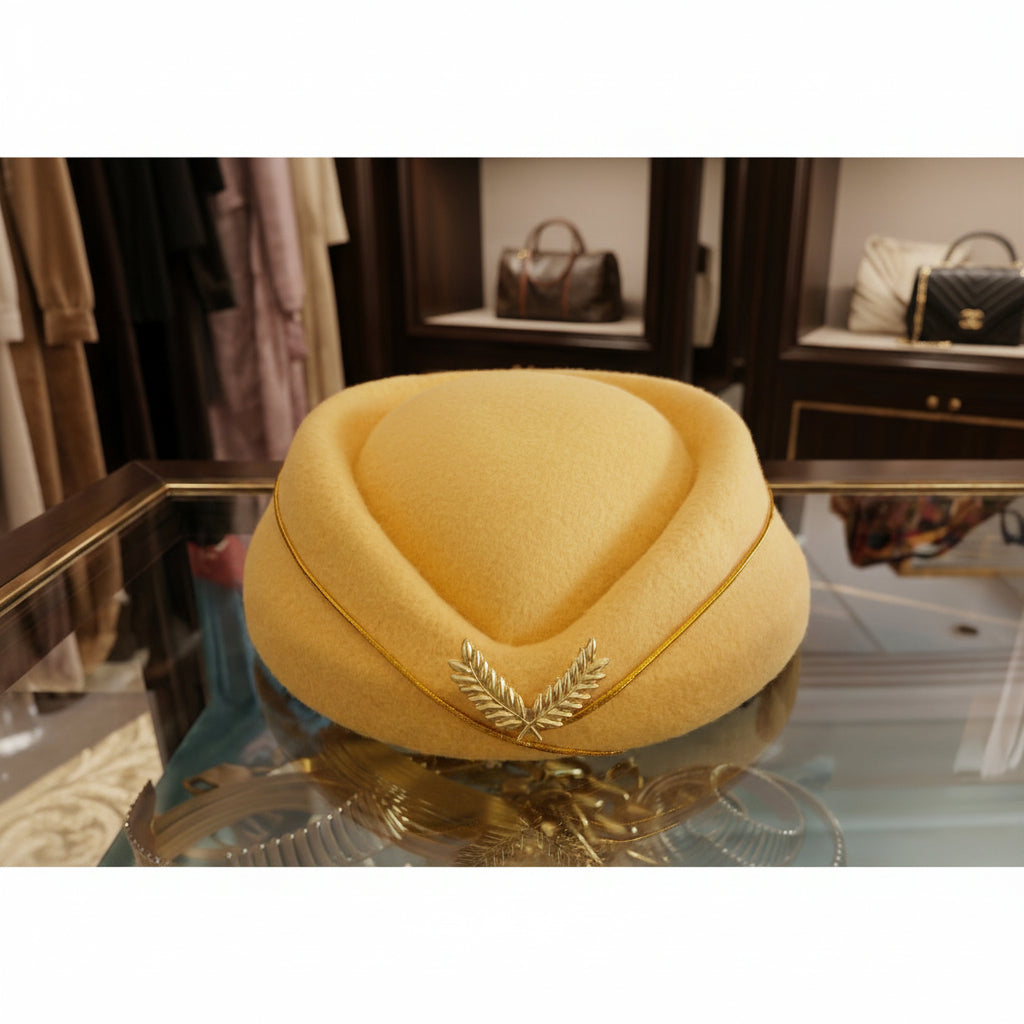 Chapeau Toque Élégance – Broche Laurier Doré