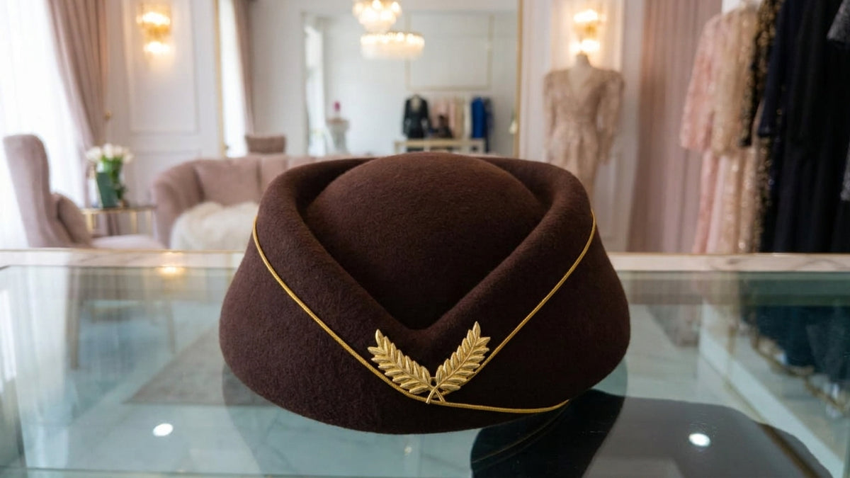 Chapeau Toque Élégance – Broche Laurier Doré