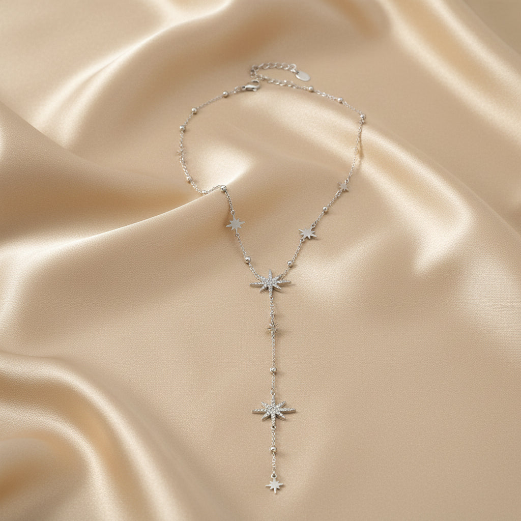 Collier en Y Étoile - argent