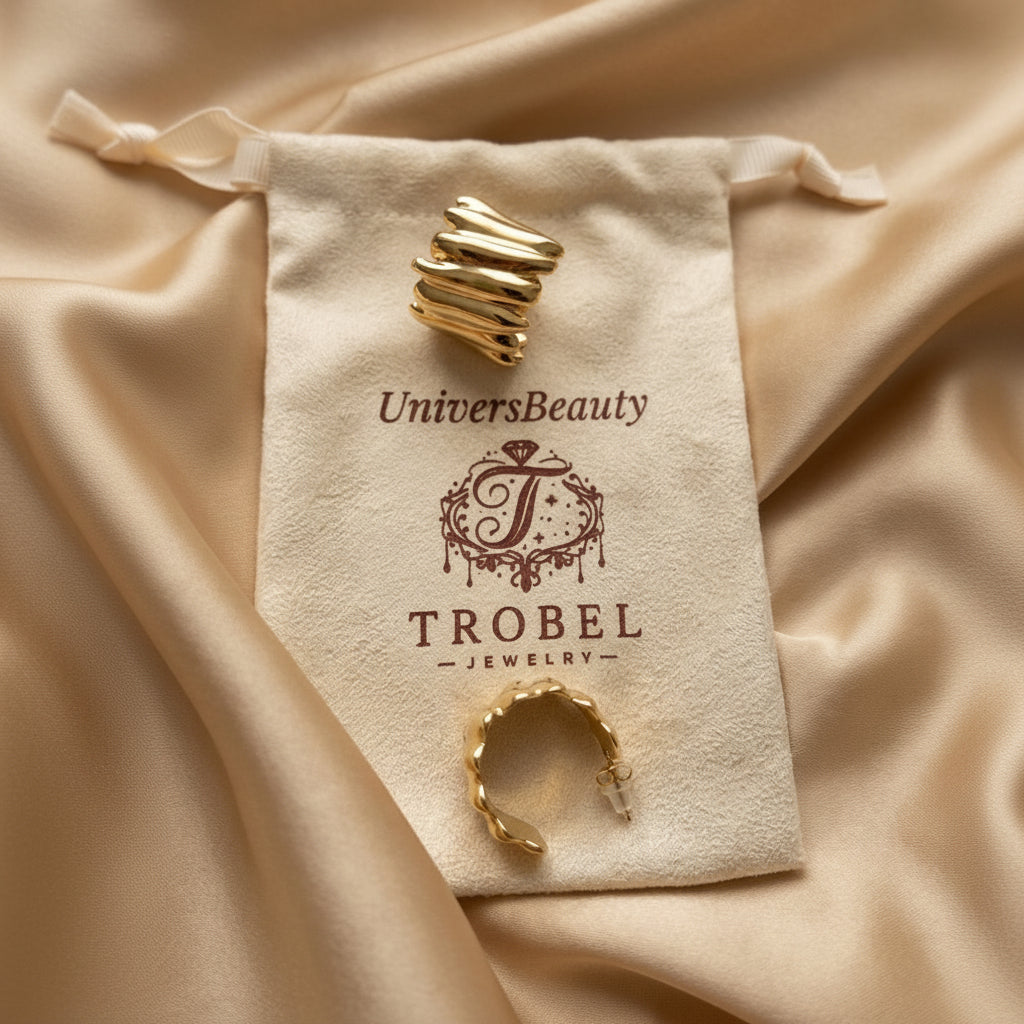 Boucles d'oreilles demi-cercle bombé, dorées, acier inoxydable 316L – UniversBeauty