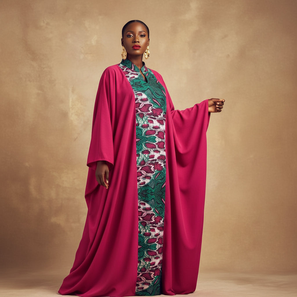 Robe Crêpe & Cape Imprimée