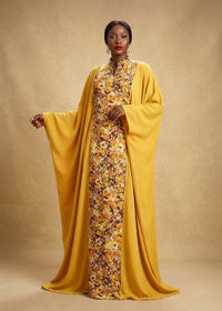 Robe Crêpe & Cape Imprimée