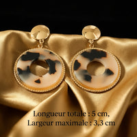 Boucles d'oreilles cercle effet léopard, gros plan, acier inoxydable – UniversBeauty