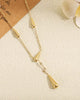 Collier en Y doré orné de gouttes pendantes, acier inoxydable 316L – UniversBeauty