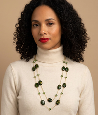 Collier Sautoir Double Rang Éclat Résine — Précommande