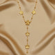 Delicate Chain & Hammered Flower Y Necklace