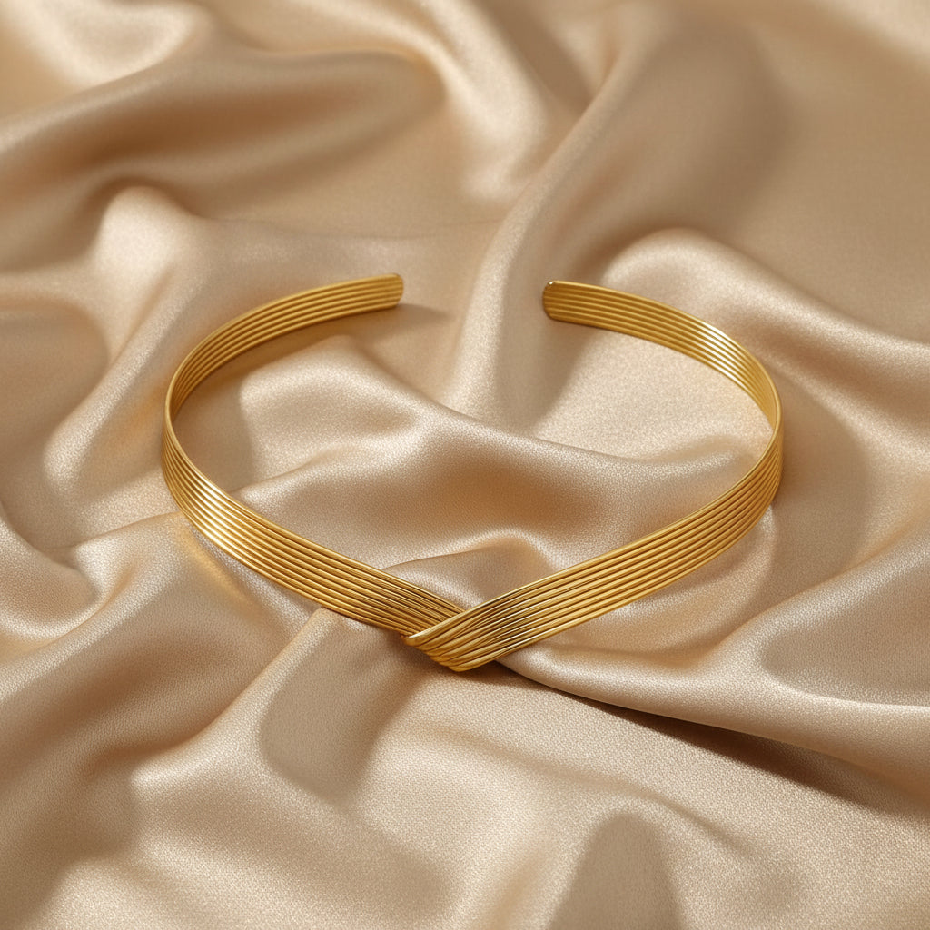 Collier Maille Plate – Doré
