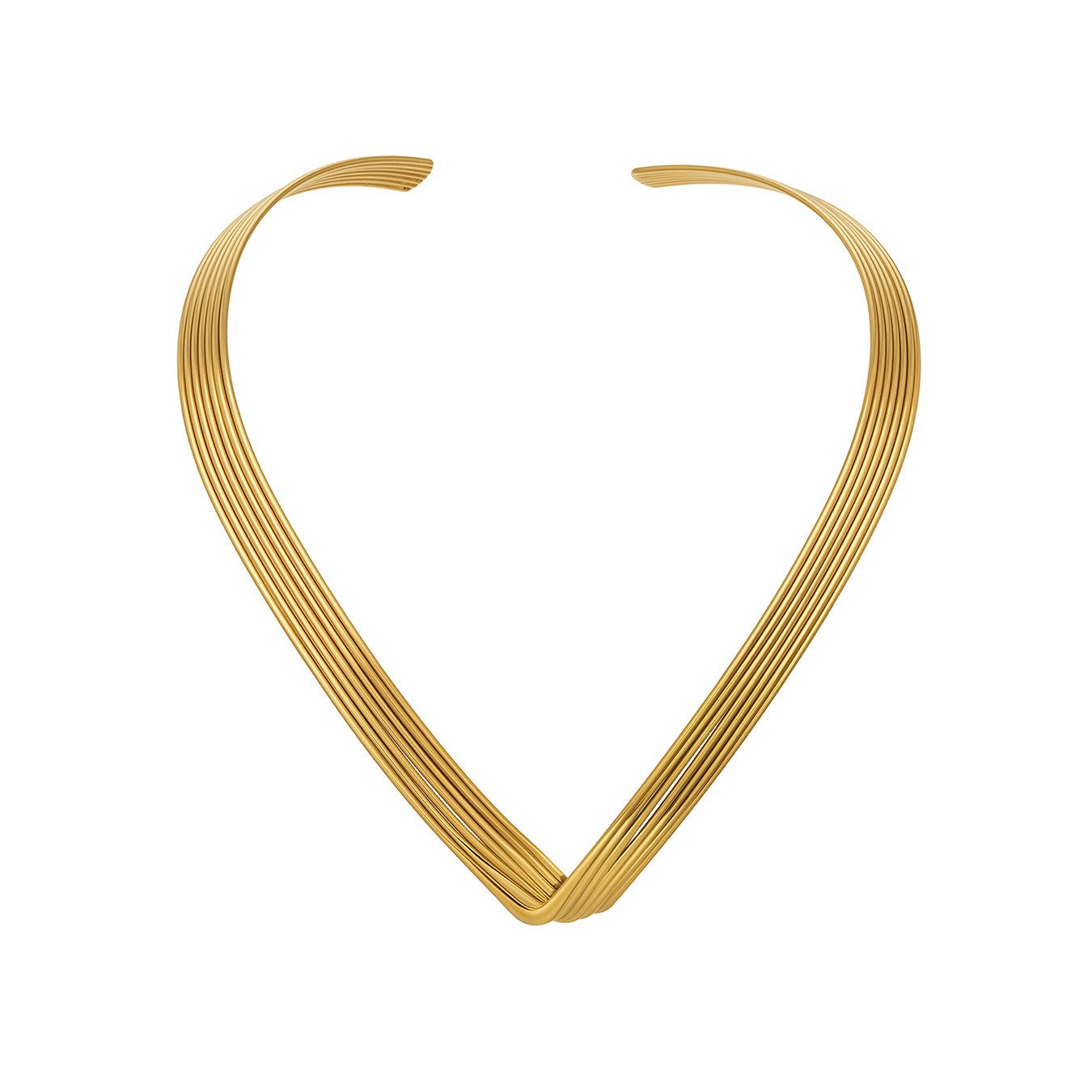Flaches Kettengliederhalsband – Vergoldet