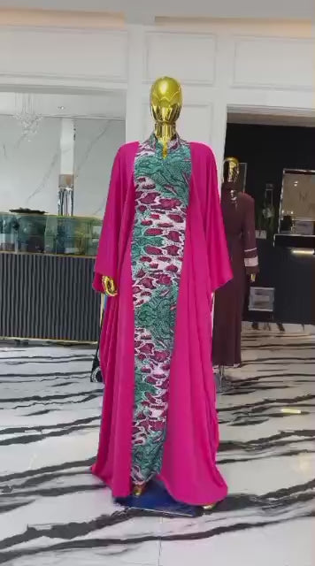 Robe Crêpe & Cape Imprimée